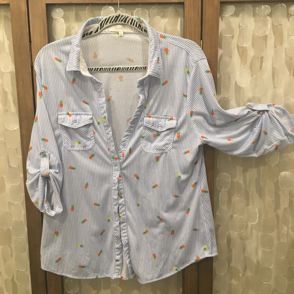 Eden & Olivia XL stripe with mini pineapple!